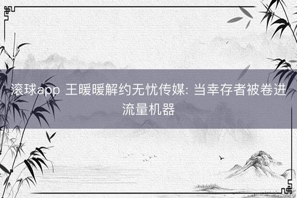 滚球app 王暖暖解约无忧传媒: 当幸存者被卷进流量机器