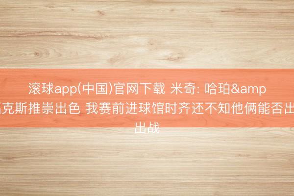 滚球app(中国)官网下载 米奇: 哈珀&福克斯推崇出色 我赛前进球馆时齐还不知他俩能否出战