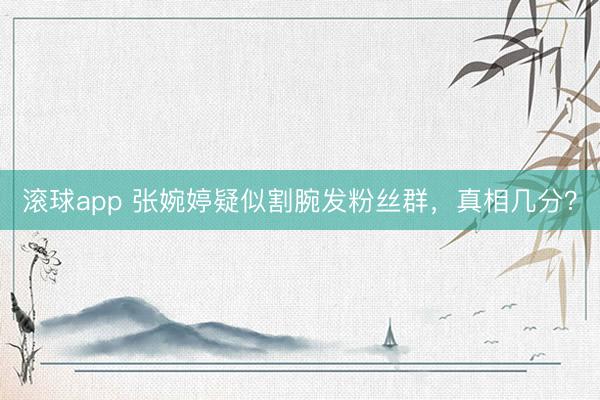 滚球app 张婉婷疑似割腕发粉丝群，真相几分？