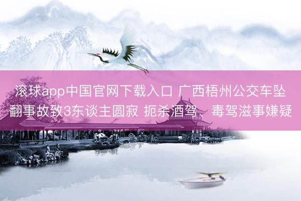 滚球app中国官网下载入口 广西梧州公交车坠翻事故致3东谈主圆寂 扼杀酒驾、毒驾滋事嫌疑