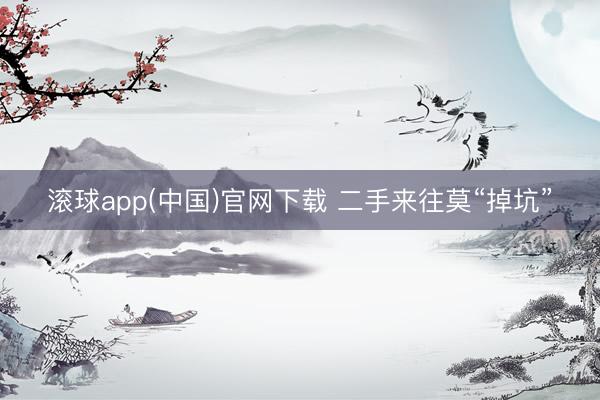 滚球app(中国)官网下载 二手来往莫“掉坑”