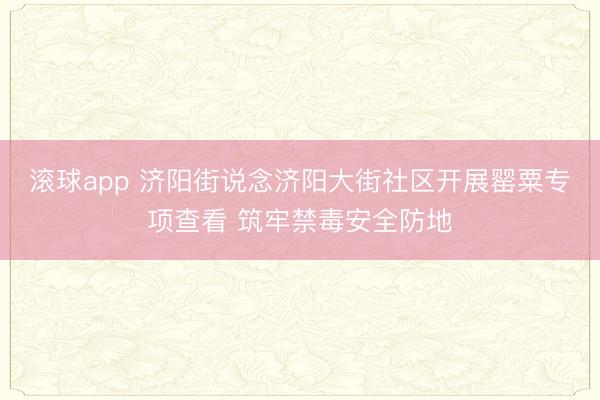 滚球app 济阳街说念济阳大街社区开展罂粟专项查看 筑牢禁毒安全防地