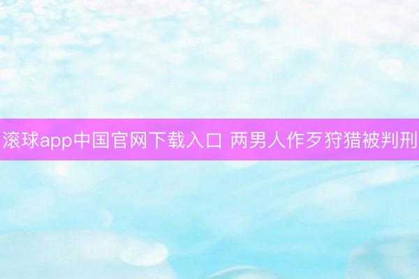 滚球app中国官网下载入口 两男人作歹狩猎被判刑