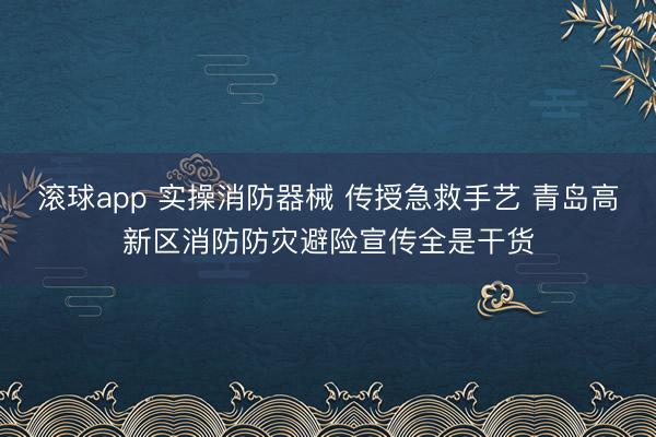 滚球app 实操消防器械 传授急救手艺 青岛高新区消防防灾避险宣传全是干货