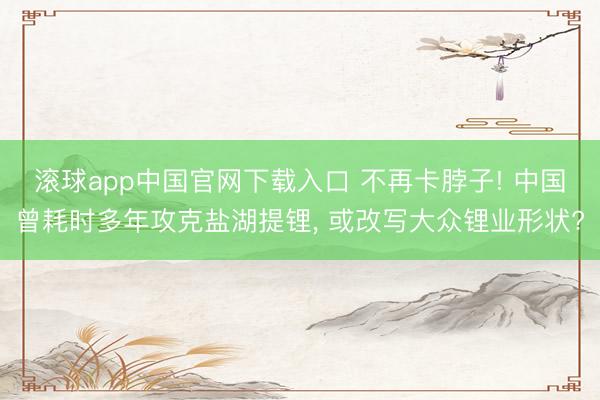 滚球app中国官网下载入口 不再卡脖子! 中国曾耗时多年攻克盐湖提锂， 或改写大众锂业形状?