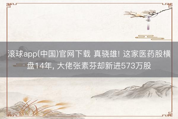 滚球app(中国)官网下载 真骁雄! 这家医药股横盘14年， 大佬张素芬却新进573万股