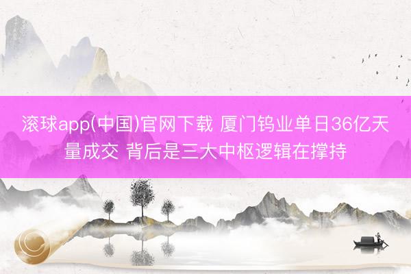 滚球app(中国)官网下载 厦门钨业单日36亿天量成交 背后是三大中枢逻辑在撑持