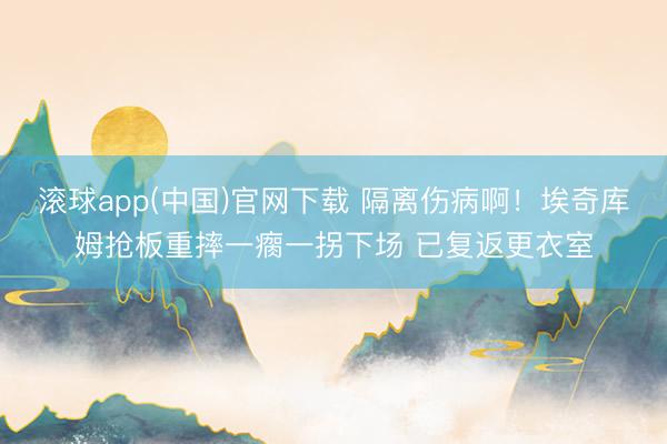 滚球app(中国)官网下载 隔离伤病啊！埃奇库姆抢板重摔一瘸一拐下场 已复返更衣室