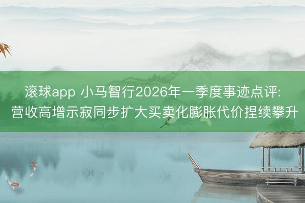 滚球app 小马智行2026年一季度事迹点评: 营收高增示寂同步扩大买卖化膨胀代价捏续攀升