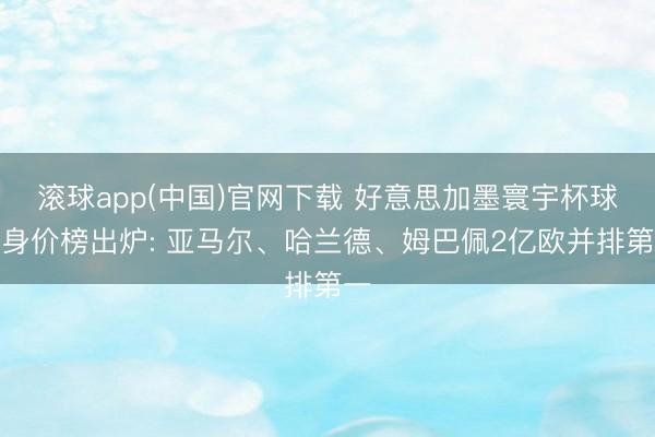 滚球app(中国)官网下载 好意思加墨寰宇杯球员身价榜出炉: 亚马尔、哈兰德、姆巴佩2亿欧并排第一