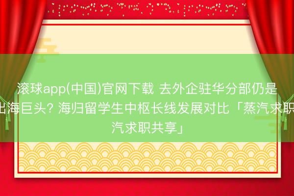 滚球app(中国)官网下载 去外企驻华分部仍是原土出海巨头? 海归留学生中枢长线发展对比「蒸汽求职共享」