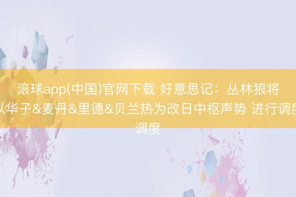 滚球app(中国)官网下载 好意思记：丛林狼将以华子&麦丹&里德&贝兰热为改日中枢声势 进行调度