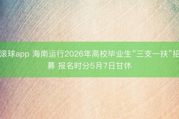 滚球app 海南运行2026年高校毕业生“三支一扶”招募 报名时分5月7日甘休