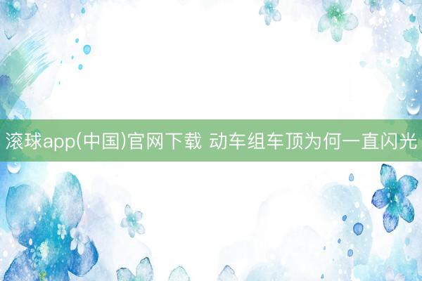 滚球app(中国)官网下载 动车组车顶为何一直闪光