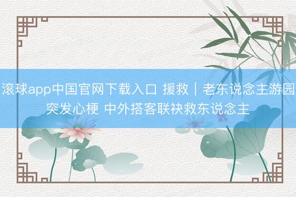 滚球app中国官网下载入口 援救｜老东说念主游园突发心梗 中外搭客联袂救东说念主