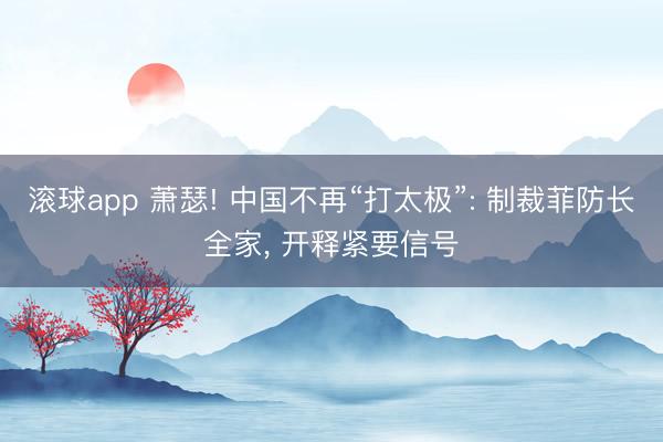滚球app 萧瑟! 中国不再“打太极”: 制裁菲防长全家， 开释紧要信号
