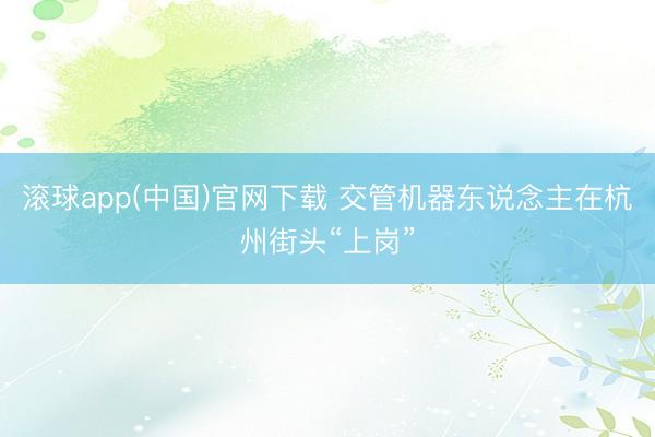 滚球app(中国)官网下载 交管机器东说念主在杭州街头“上岗”
