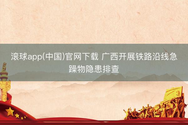 滚球app(中国)官网下载 广西开展铁路沿线急躁物隐患排查