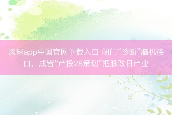 滚球app中国官网下载入口 闭门“诊断”脑机接口，成皆“产投28策划”把脉改日产业