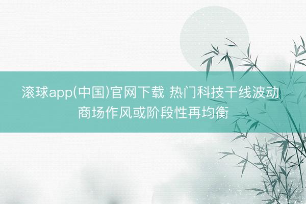 滚球app(中国)官网下载 热门科技干线波动 商场作风或阶段性再均衡
