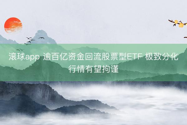 滚球app 逾百亿资金回流股票型ETF 极致分化行情有望拘谨