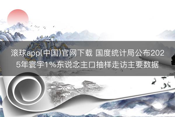 滚球app(中国)官网下载 国度统计局公布2025年寰宇1%东说念主口抽样走访主要数据