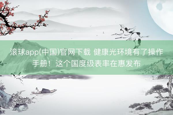 滚球app(中国)官网下载 健康光环境有了操作手册！这个国度级表率在惠发布