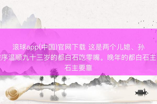 滚球app(中国)官网下载 这是两个儿媳、孙媳按序温顺九十三岁的都白石吃零嘴。晚年的都白石主要靠